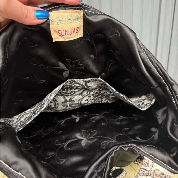 Sonja’s Handmade Toile Print Tote Bag, Black & White, Country Cottage Style Tote - Picture 10 of 12